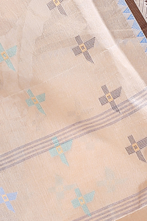 Light Brown Pure Cotton Rowan Tant Saree (979)